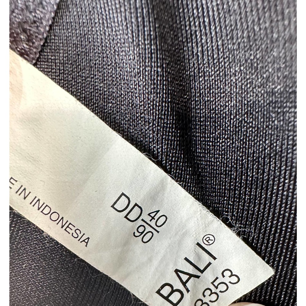 Bali Women's Bra Sz‎ 40/90 DD Black V-Neck Stretch Underwire Adjustable Strap - Picture 7 of 8